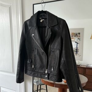 Topshop Black Leather Jacket